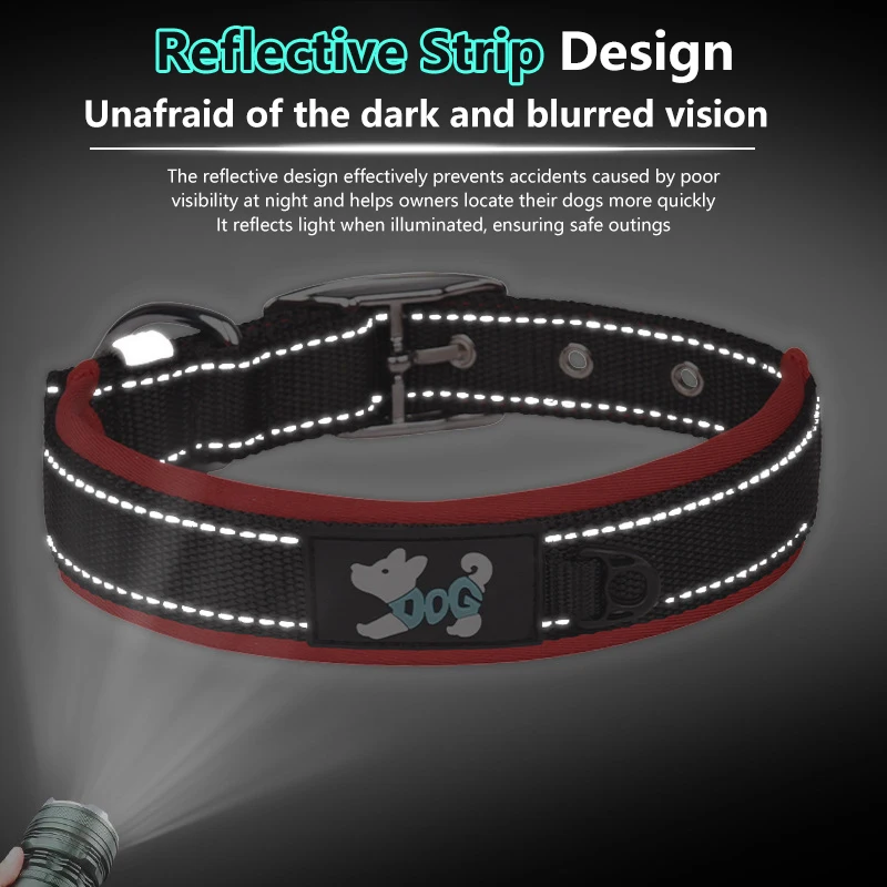 Pet Collar Space Cotton Color Woven Tape High Gloss Reflective Wire Pet Collar Adjustable Explosion‑proof Anti‑pull Flushable