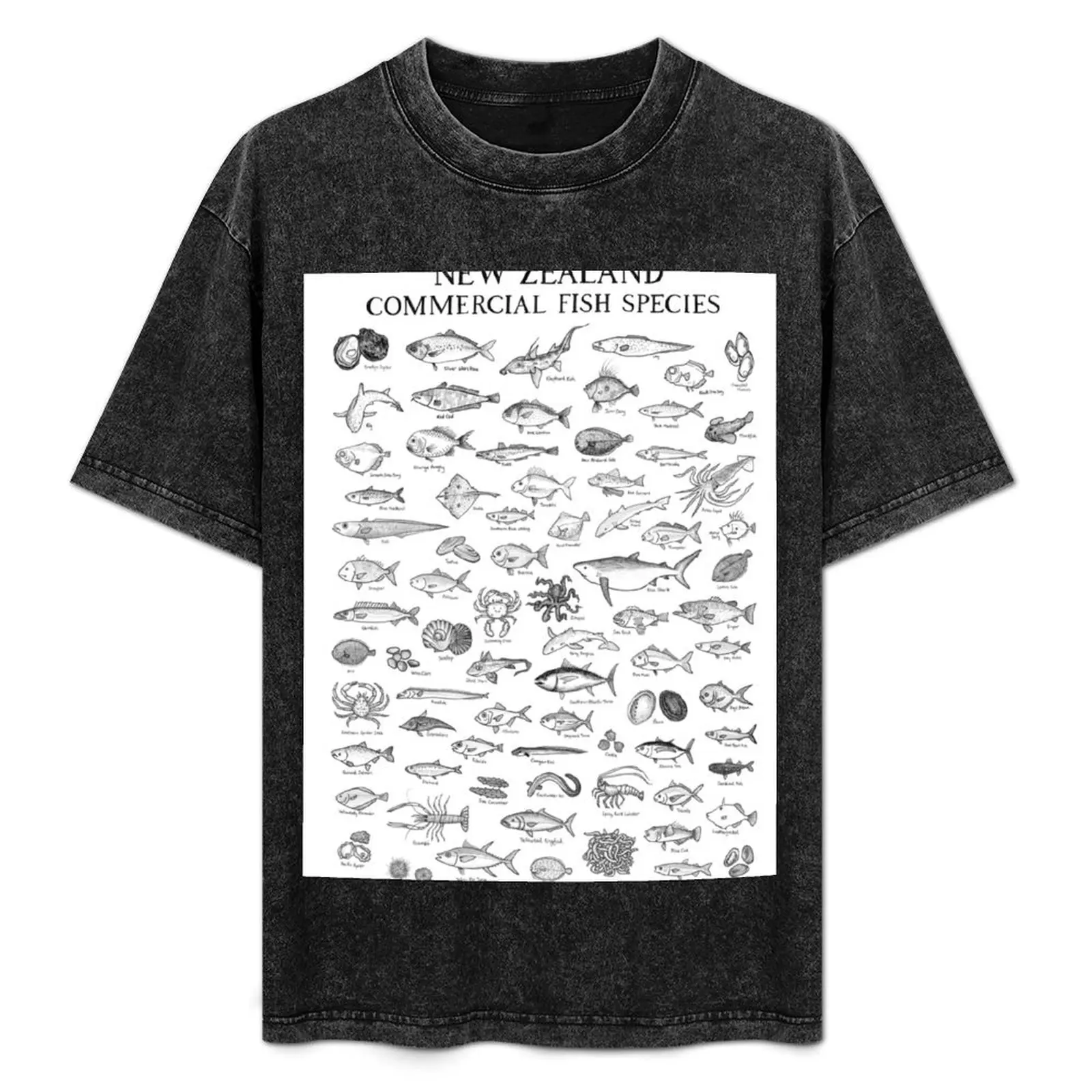 

New Zealand Commercial Fish Species T-Shirt Comfortable Daily Wear Tee