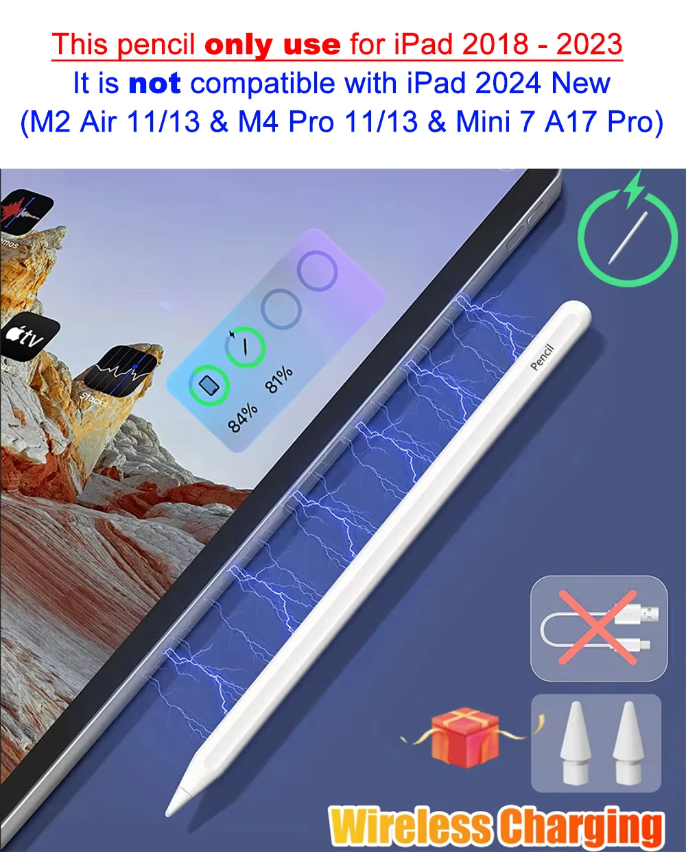 Apple Pencil 2 1 용 자기 무선 충전 스타일러스 펜 iPad Air 4 5 Pro 11 12.9 Mini 6 용 iPad 연필 손바닥 거부 기울기