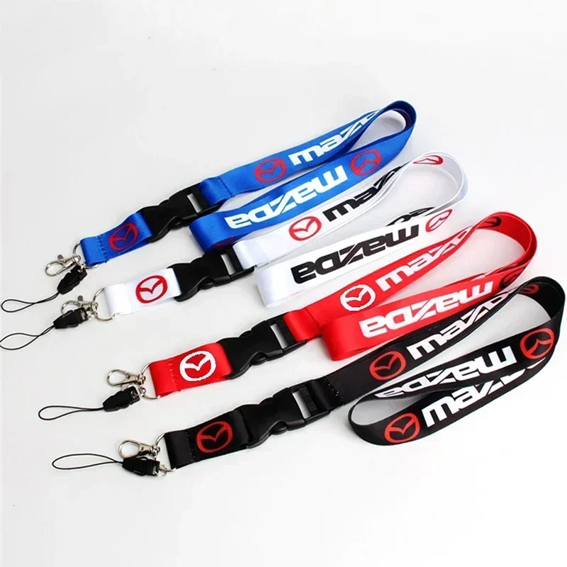 Premium Logo Keychain Lanyard Neck Strap for Mazda 3 6 CX5 CX30 Axela Atenza CX90 CX8 CX3 Birthday Gift Car Accessories