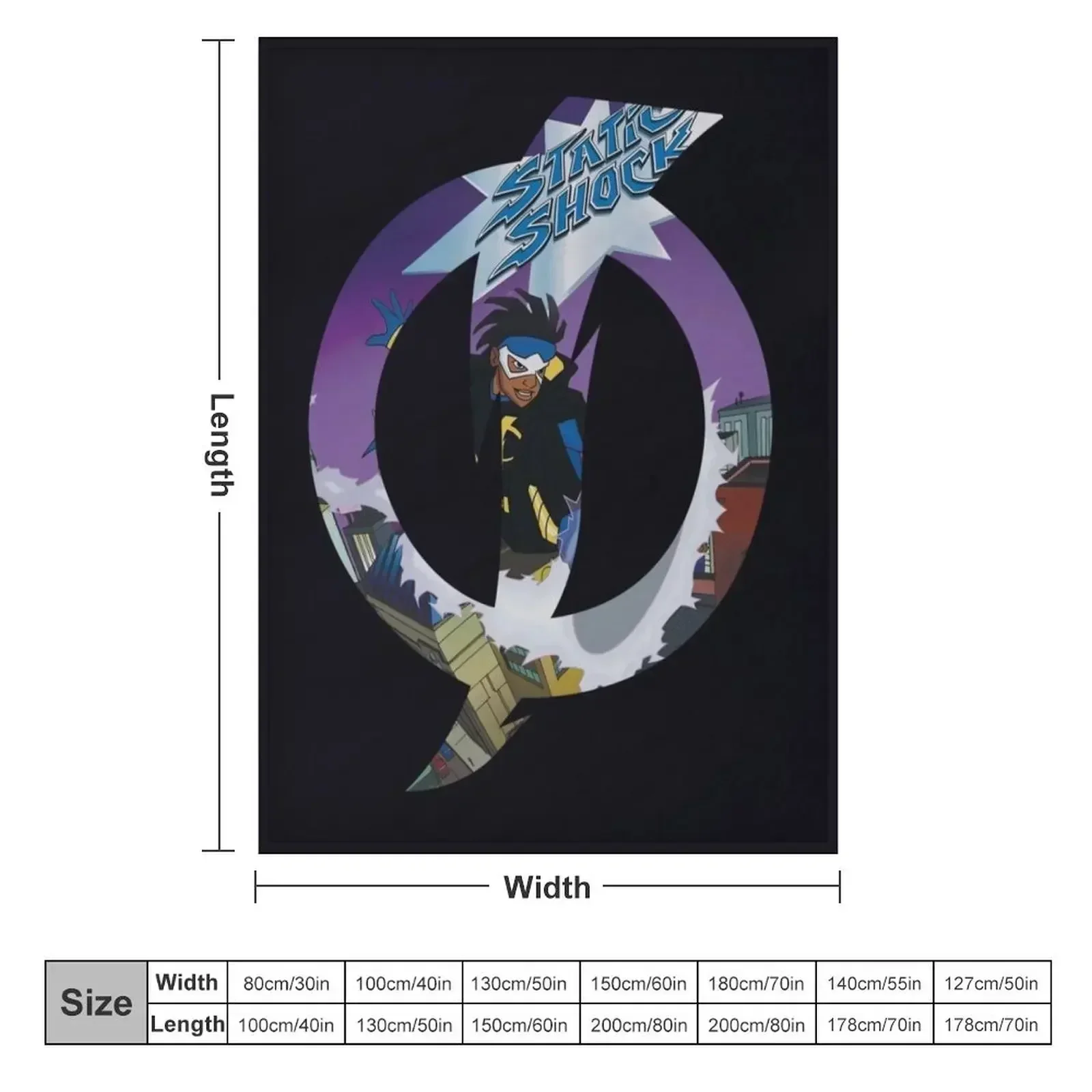 Static Shock Throw Blanket couch cozy soft plush fuzzy picnic outdoor blanket