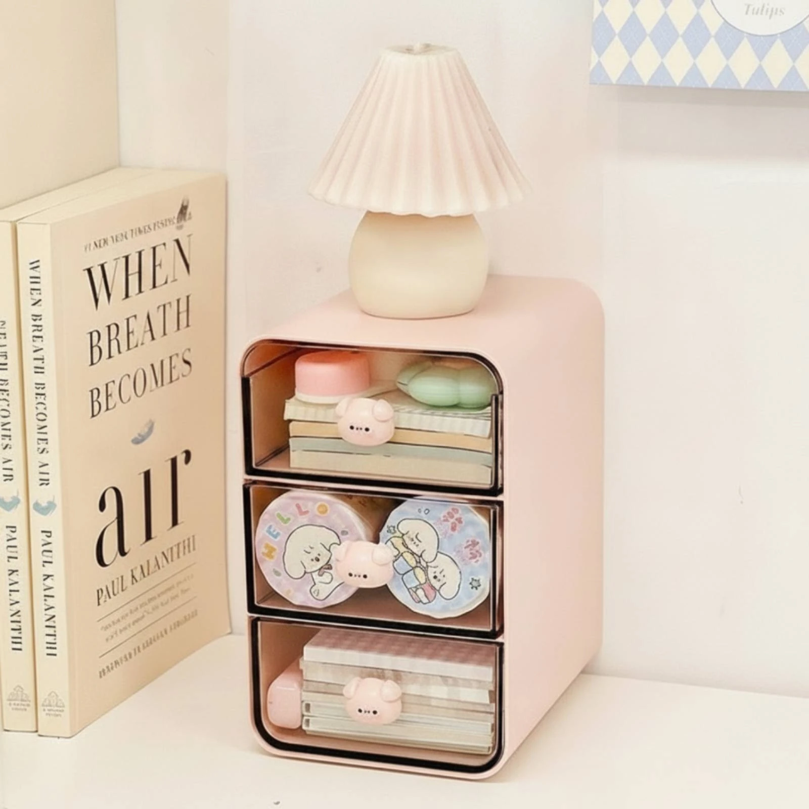 Desktop Drawer Organizer Transparent Stationery Storage Box with Drawers Makeup Organizer with Drawers Visible for Students