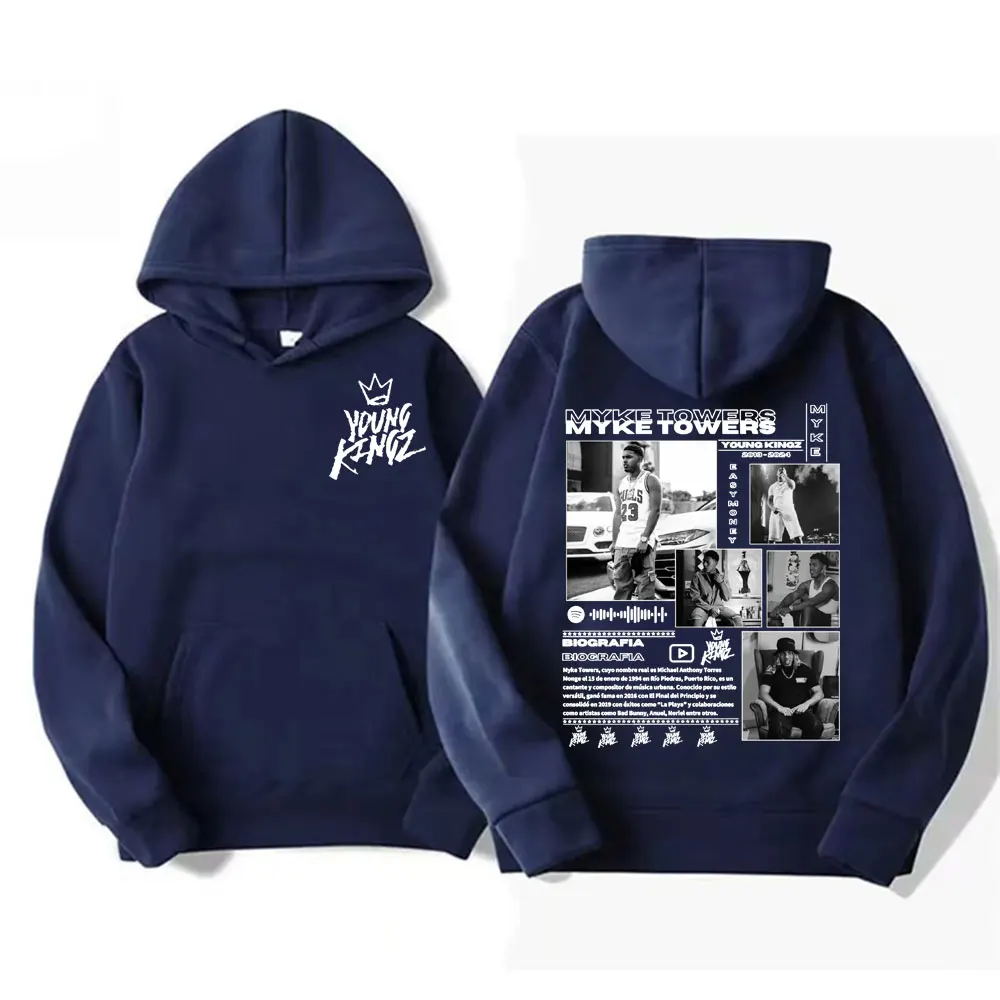 Rapper Myke Towers Tour 2024 Merch Hoodie Men Women's Clothing Fashion 90s Vintage Sweatshirts Casual Oversized Pullovers Hooded