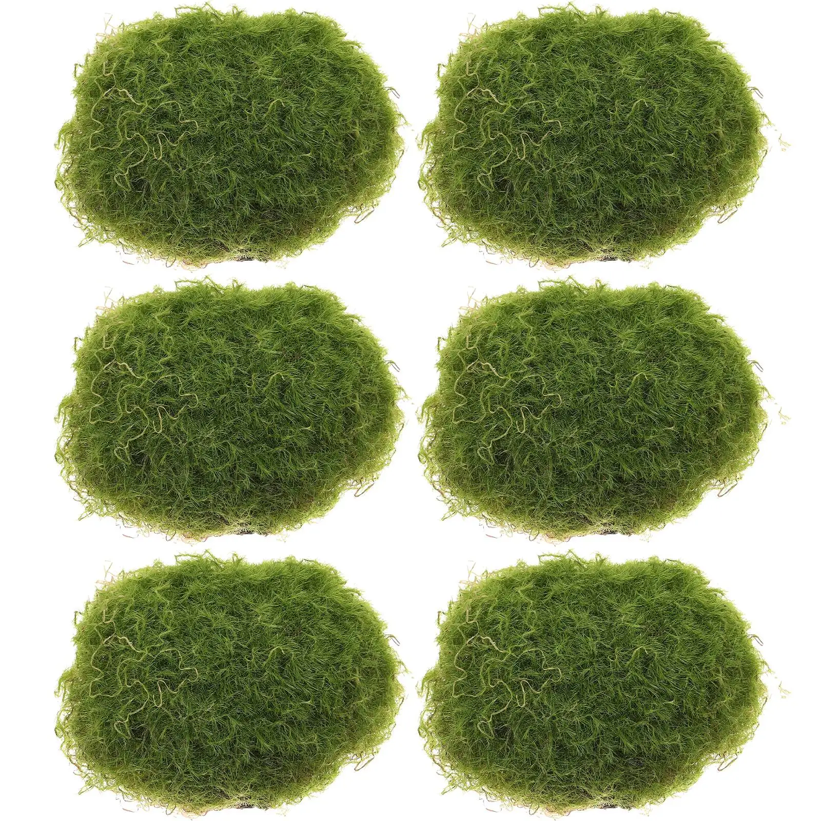 

6 Pcs Artificial Moss Block Mossy Stone Shape Stones Faux Decorative Micro Decorations