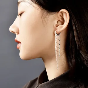 Mode Nova Fashion 925 Silber Sterin Heart Hoop Ohrringe für echte Frauen Silberohrohrschstene Initiale Ohrringe 10 Hauptverkäufe Earl nach Brief B - №4