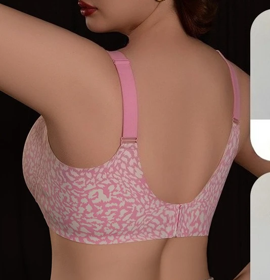 New Model Leopard Print Bra Plus Size Gather Lift Up Minimize Traceless Suitable for Bras Above C Cups  Large Cup Exclusive
