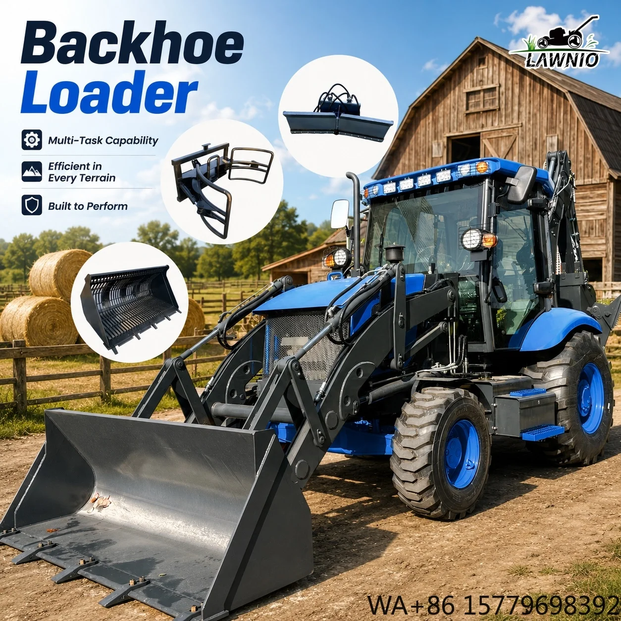Bulk Purchase Support Backhoe Loader  with 2.5 Ton Rated Load Strong Digging Force for Rural Infrastructure  Loader