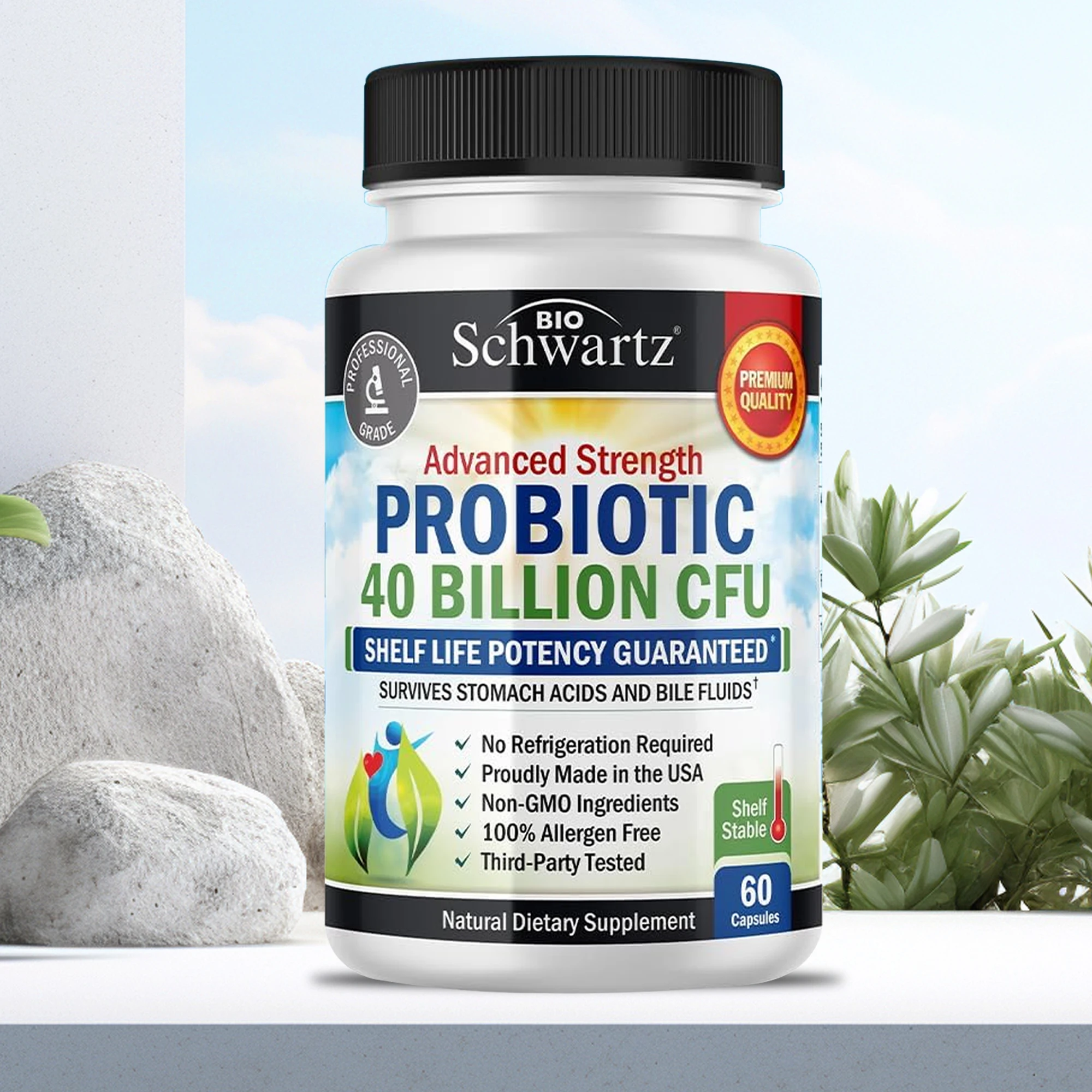 قوة متقدمة بروبيوتيك 40 مليار CFU - مكمل دعم صحة المعدات والمناعة مع امتصاص محسّن للرجال والنساء #1