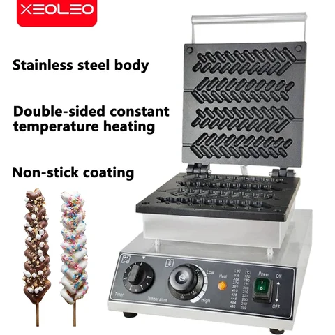 XEOLEO 전기 와플 메이커, 밀 모양 와플 만드는 기계, 가정용 논스틱 로티 메이커 기계, 주방 가전, 1600W