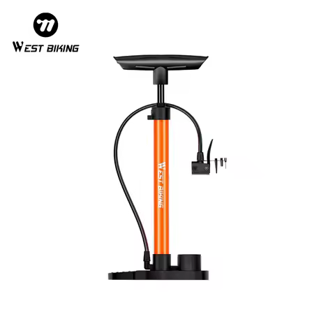 WEST BIKING 160PSI Bike Pump With Gauge Portable Stainless Steel Bike Pump Schrader Presta Valve Inflator Bike Accessories