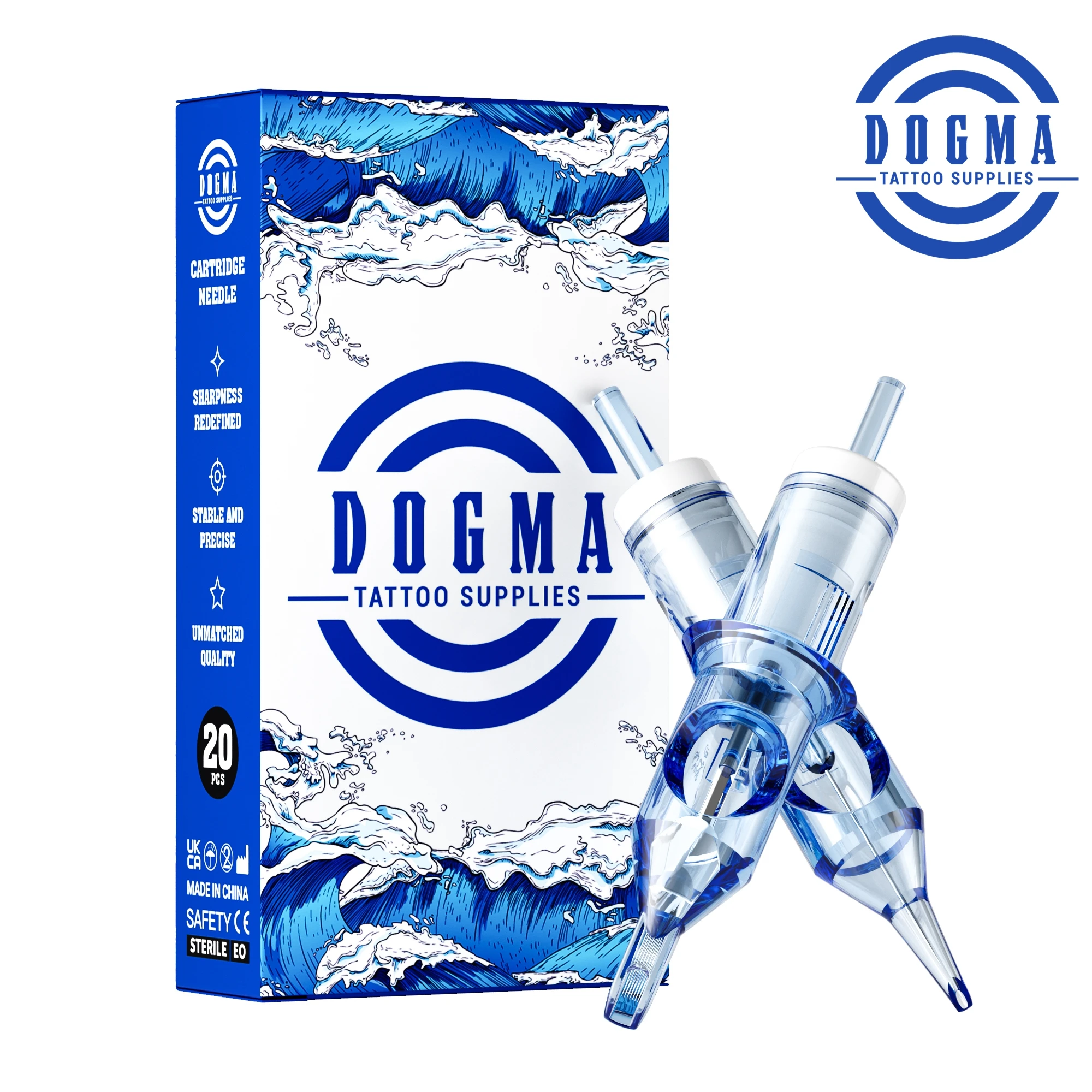 DOGMA 20pcs Tattoo Cartridges Liner Shader 0.3/0.35mm Professional Disposable Safety Sterilized Needles for Tattoo Machine Pen