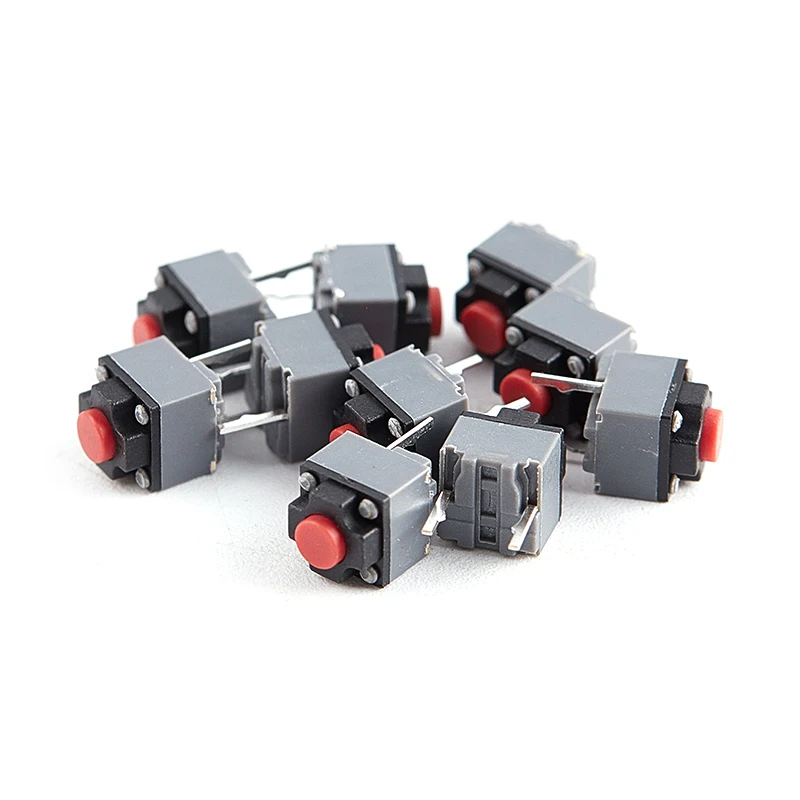 New 10Pcs Braid Tact Switch 6*6*7.3 Silent Switch Wireless Button Micro Switch