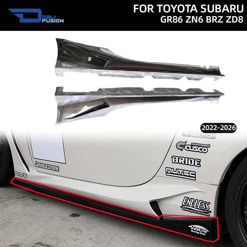 

Для Subaru BRZ ZD8 и Toyota GR86 ZN6 2022-2026: Боковые юбки ING+1 N-SpecR Style с карбоновыми вставками, внешние модифицированные автомобильные аксессуары