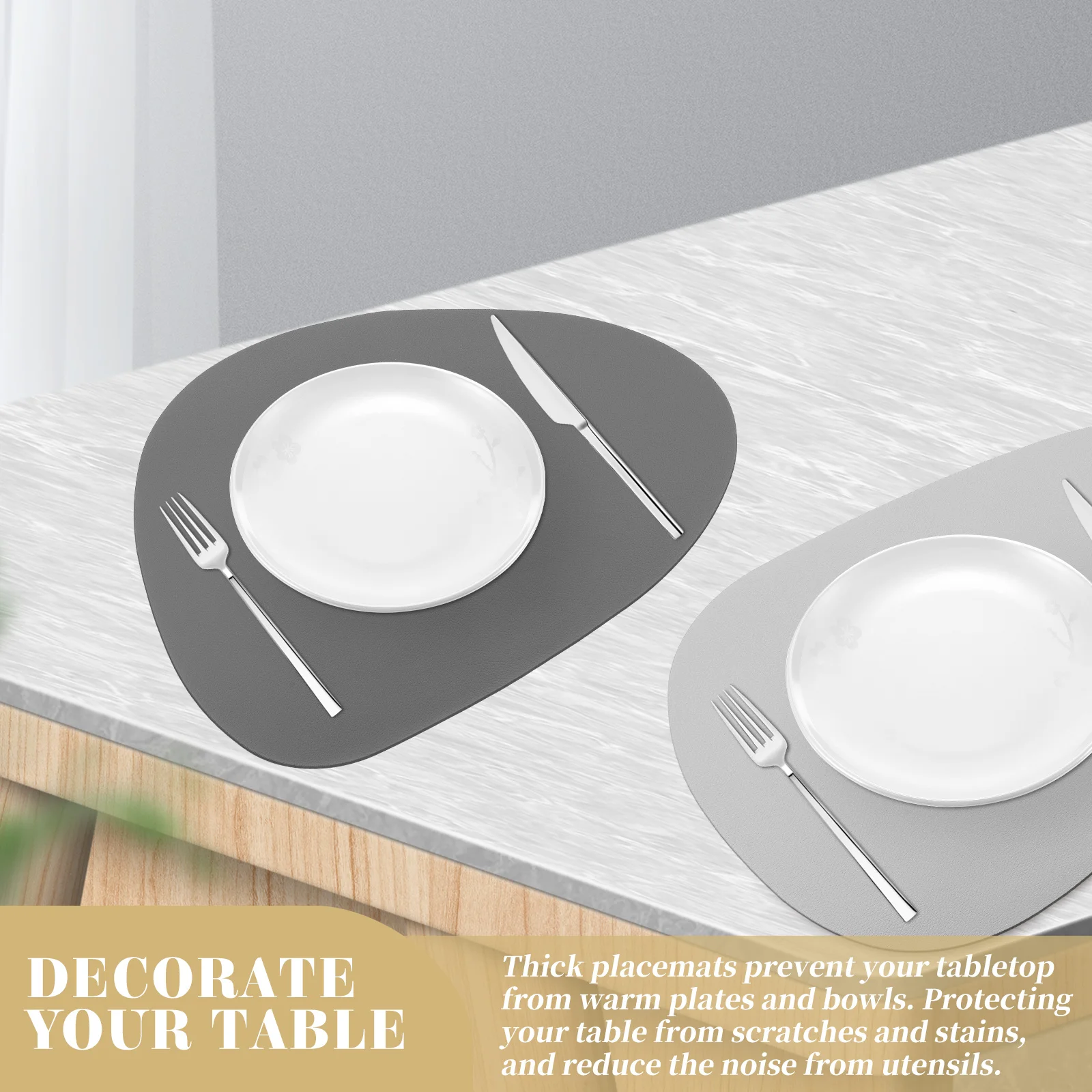 

Heat Resistant Pu Placemat Waterproof Anti Skid Dining Table Mat Insulated Coaster For Bowl Cup Household Dish Decoration