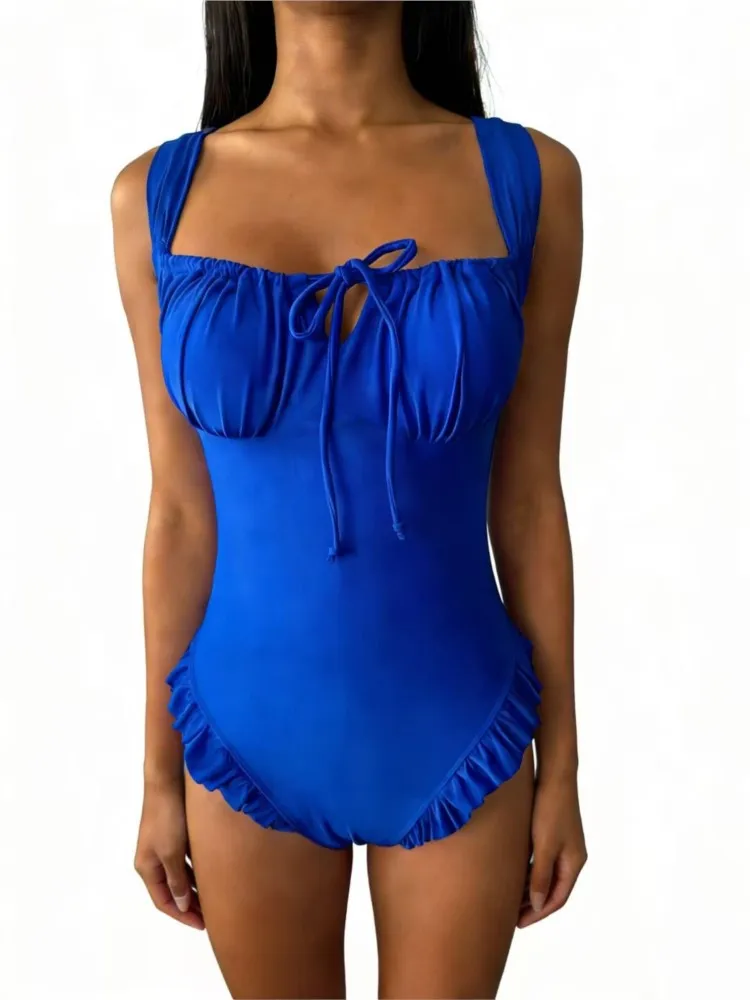 New High Waist Sexy Swimsuit Women Summer Bathing Suit Bikini Set Sleeveless Swimwear Women Beach Swimming Suit For Female