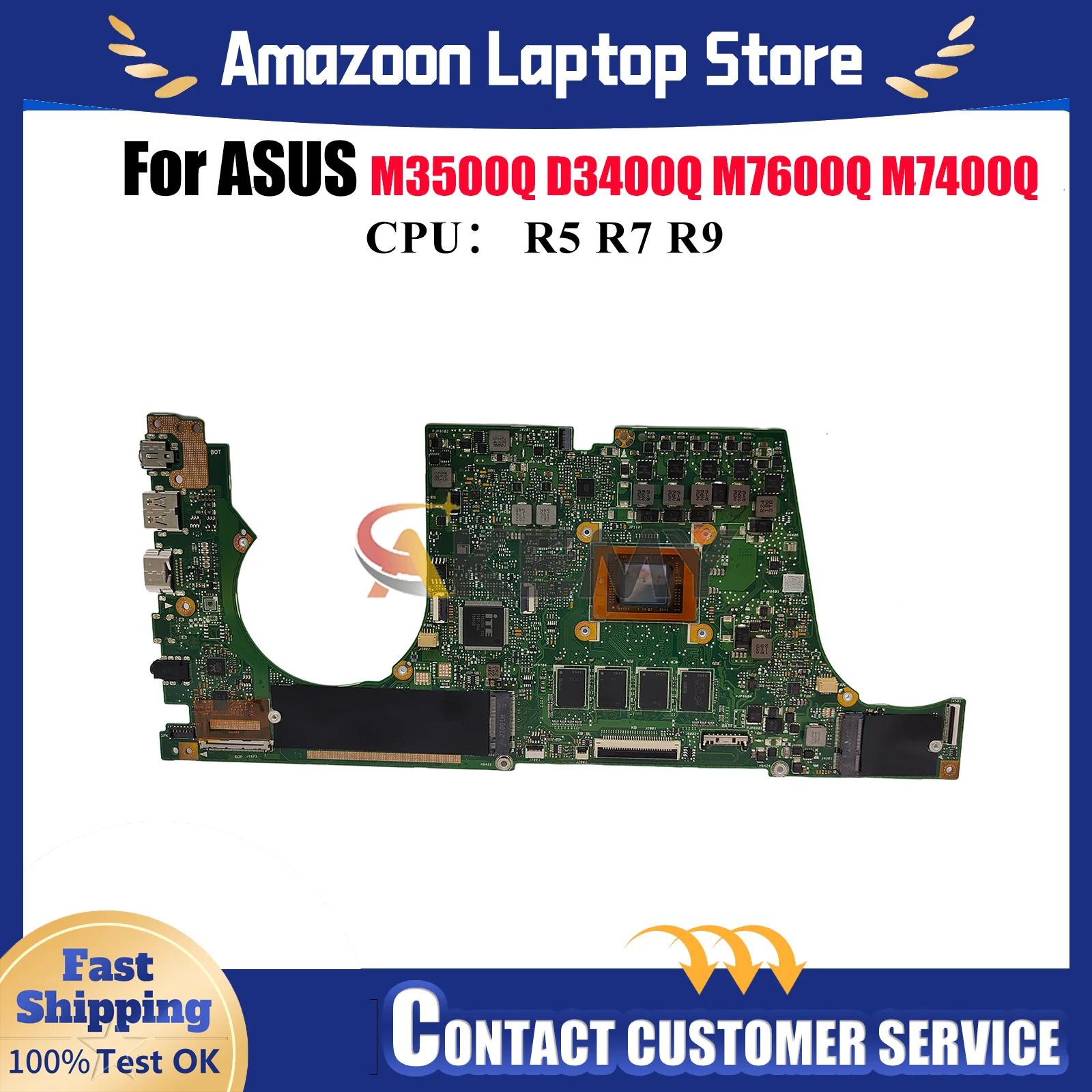 

Материнская плата M3400QA для ноутбука ASUS VivoBook M7400Q M3400QE M3400QC M3500Q D3400Q M7600Q M3400Q M3401Q с процессором R5 R7 R9