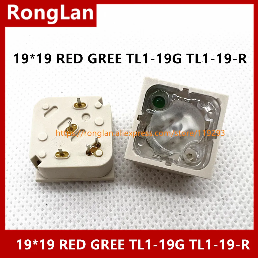 [SA]Taiwan SH 19 * 19 button key switch with LED red reset switch RED GREE TL1-19 TL1-19-R--50pcs/lot