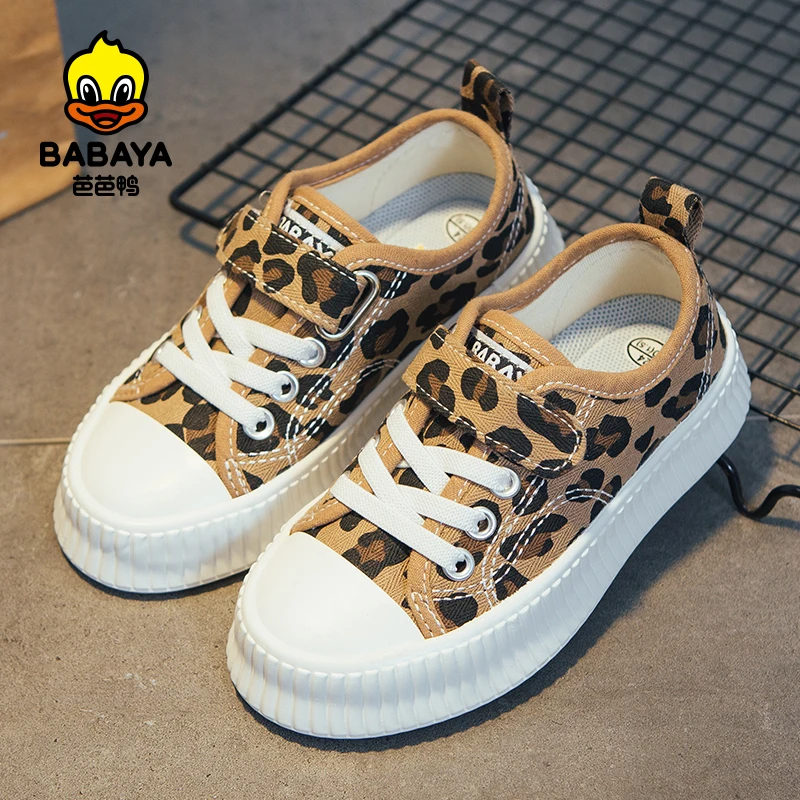 Babaya Children\'s Canvas Shoes Girls Casual sneakers Breathable 2023 Spring Leopard Print Boys Shoes Baby Kids Shoes for Girl