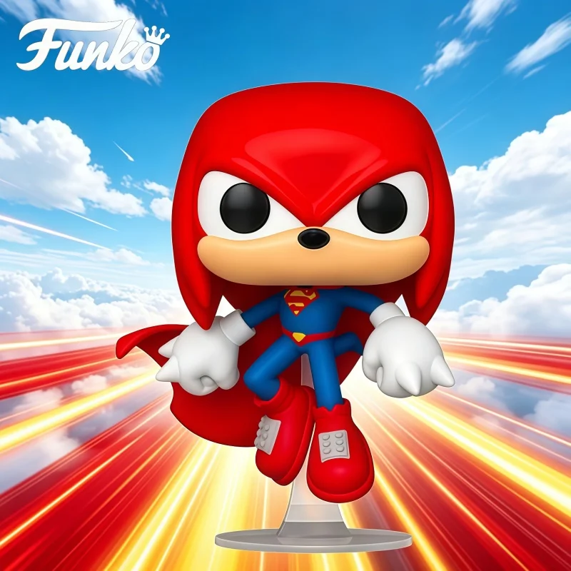 Genuine Funko Pop DC X Sonic The Hedgehog Knuckles As Superman Figure Collectible Shelf Decoration Gift for Classic IP Fans