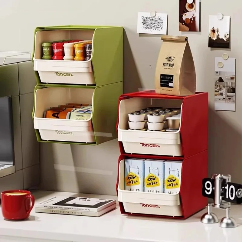 Clear Drawer Storage Rack, Office Kitchen Organizer for Tea Bags Coffee Capsules JJ5563