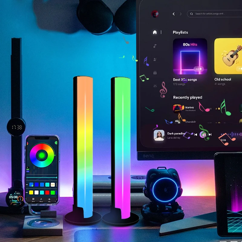 

Светодиодная подсветка RGB с дистанционным управлением, декоративная настольная лампа с Bluetooth, Wi-Fi, для игровых ТВ, спальни