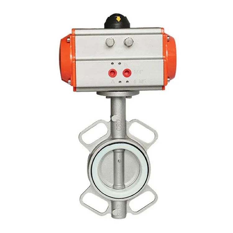

COVNA Air Control Wafer Type Butterfly Valve Double Acting Stainless Steel 304 Pneumatic Butterfly Valve