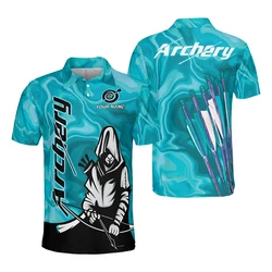 Fashion Archery Custom Polo Shirt For Men Personality 3D Print Street Funny Tee Top Summer Trend Sport Casual Men's Archery Polo