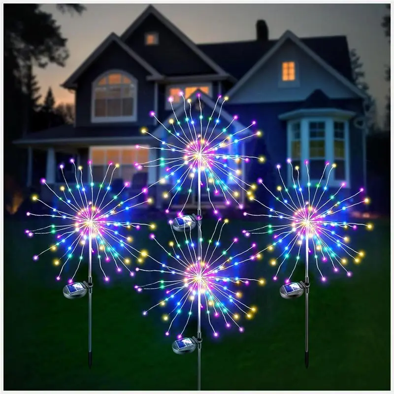 

4Pcs Solar Fairy Light LED Outdoor Garden Decoration Lawn Pathway Light For Patio Yard Christmas Wedding-A68E