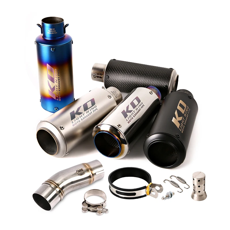 

Slip On Motorcycle Exhaust Middle Link Pipe Escape Moto 51mm Stainless Steel Muffler For Kawasaki Ninja 250 400 z400 2017-2025
