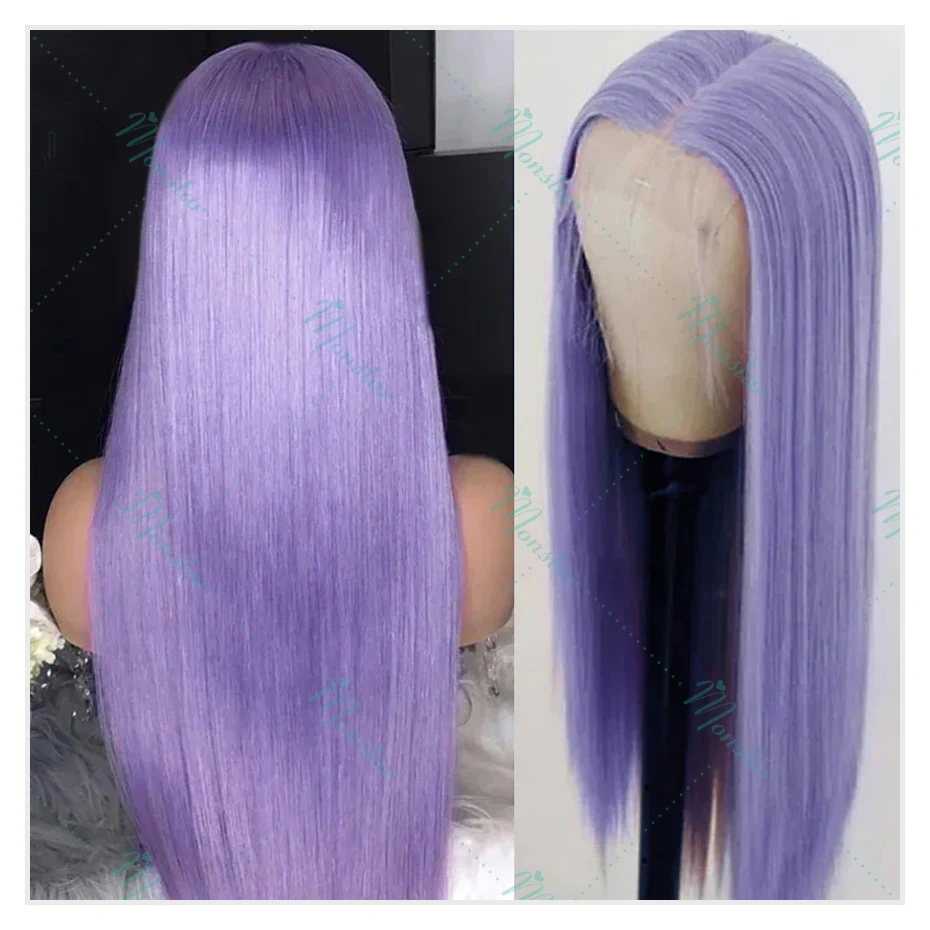 Light Purple Straight Human Hair Wig Brazilian Raw Hair 13x6 HD Lace Frontal Wig Pre Plucked 613 Human Hair Wigs For Black Women