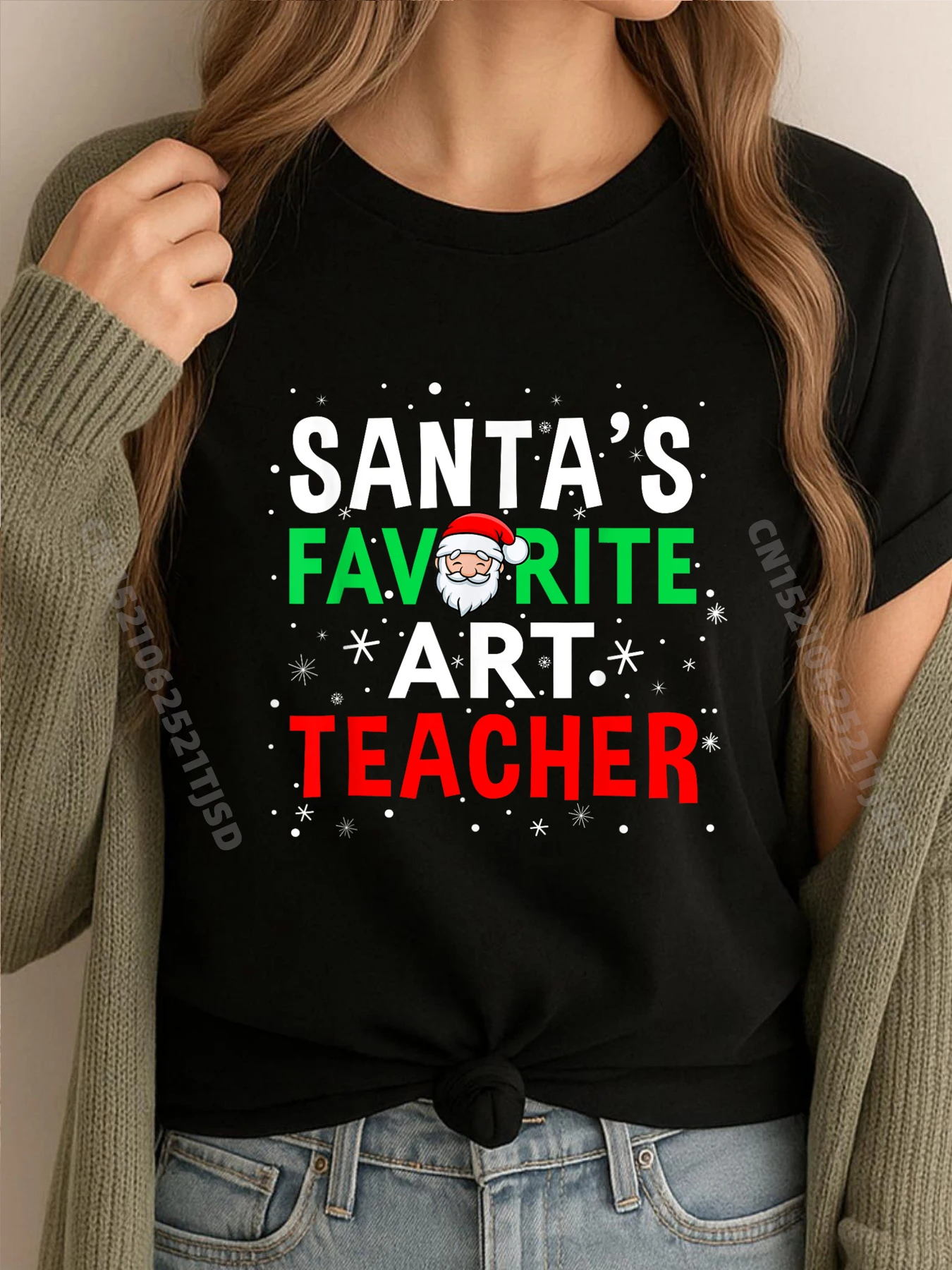 

Учитель искусства, Рождество, любимый учитель Санта-Клауса, мужские корейские модные дышащие мужские подарки, Camisetas Hombre