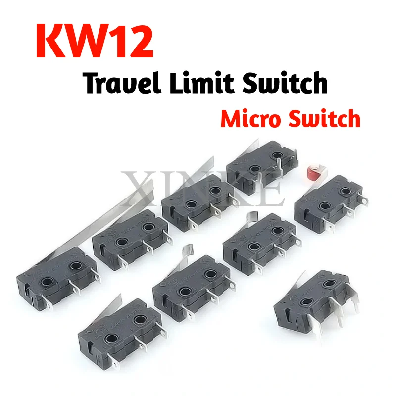 1 pièce KW12 course fin de course interrupteur Contact bouton KW11-3Z-2 Roller coque levier Microswitch poignée droite 3 broches 3A 250V AC 5A 125V