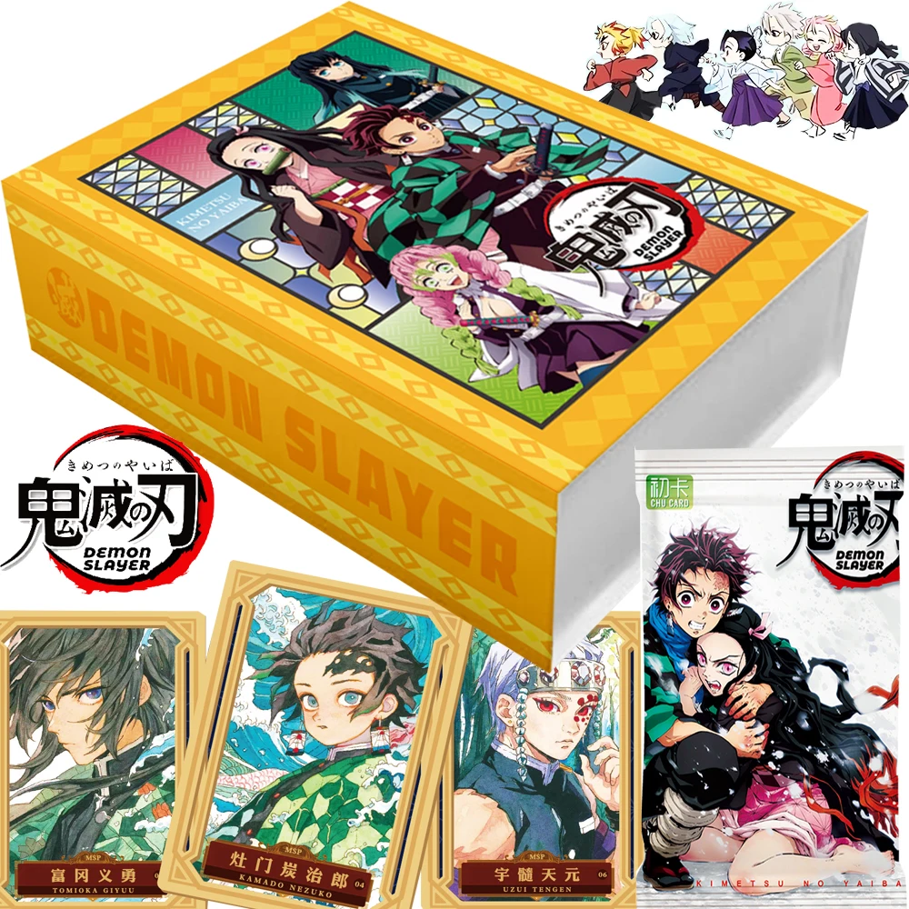 

Original Demon Slayer Collection Cards Anime Kamado Tanjirou Character Exquisite Trading Enamel Inlaid Mask Card Table Toy Gift