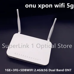 1/2/5 pcs  New onu xpon com wifi 5g ONT 1GE+3FE+5DB WIFI 2.4G&5G Dual Band FTTH Optical fiber ONT  version epon gpon XPon ONT