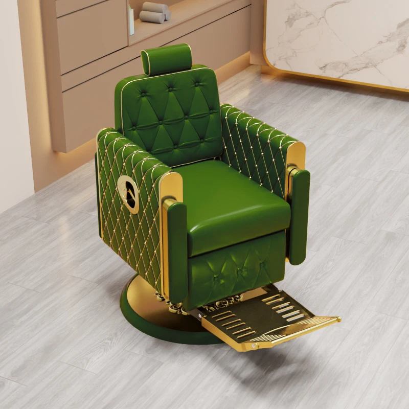 

Classic Green Vintage Heavy Duty Barber Chair Barber Shop Salon Furniture Professional Barber Chair