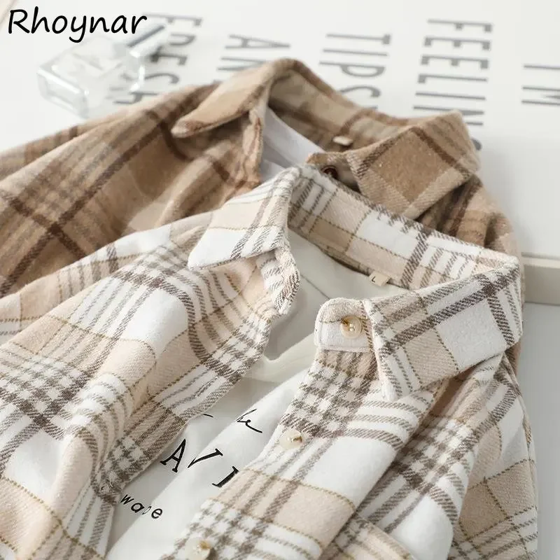 Plaid Shirts Women Japanese Students Thick Long Sleeve Design Tops Fashion All-match Aesthetic Harajuku Tender Ins Temperament