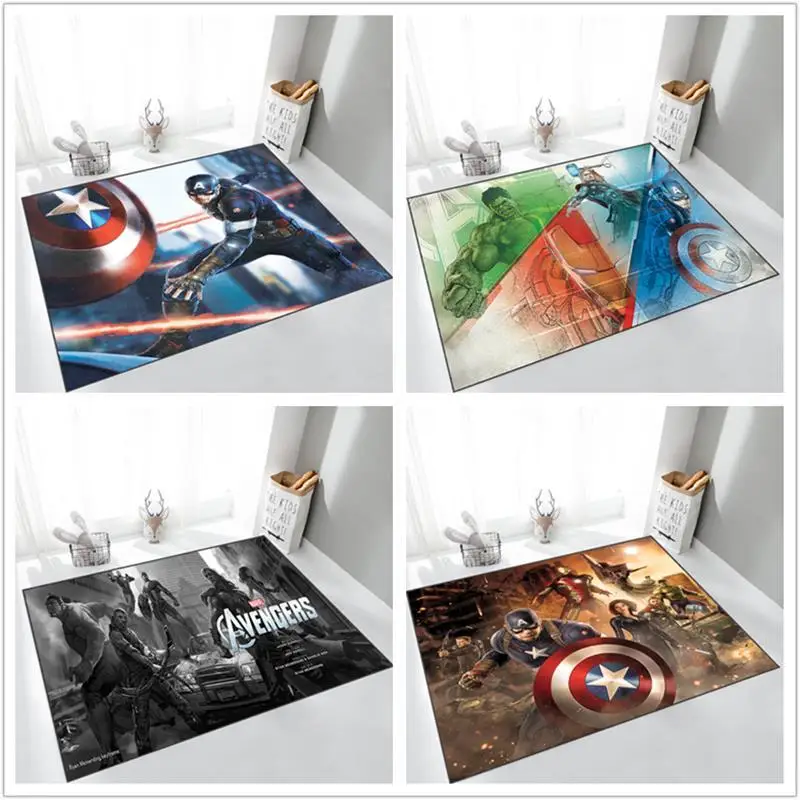 New Superhero Avengers Large Area Rugs 3D Carpet Home for Living Room Kids Bedroom Sofa Doormat Decor Children's Non-slip Floor