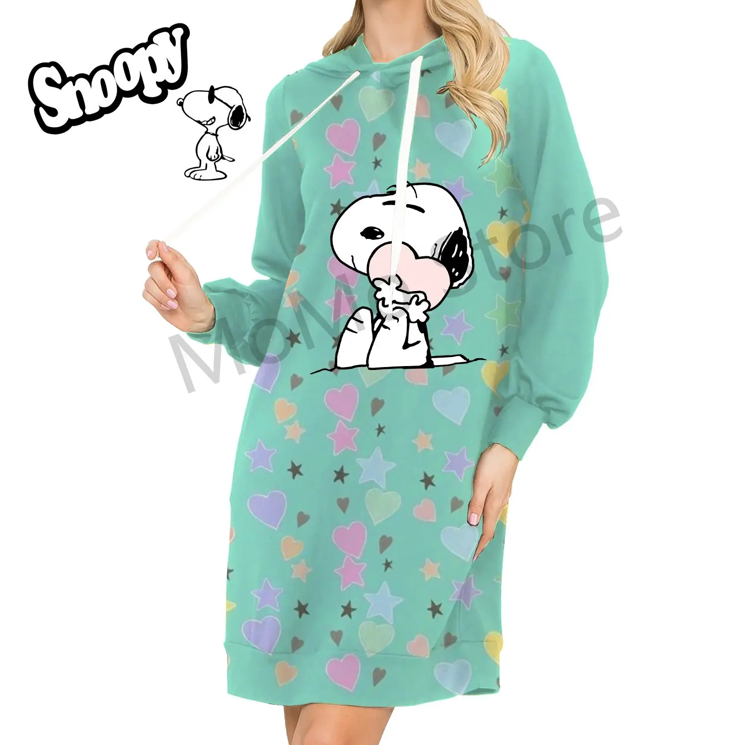 Snoopy Kawaii Women\'s Hoodies Dress Pullovers Youthful Woman Clothes High Quality Lovely Streetwear 3D Print Leisure Y2k New