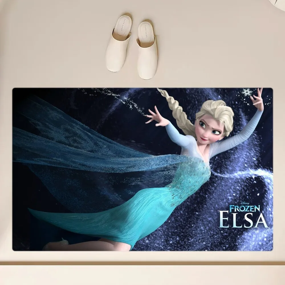 MINISO Frozen Elsa Floor Mat  Anti-Slip Bathroom Kitchen Bedroom Living Room Entrance Rug Home Decor