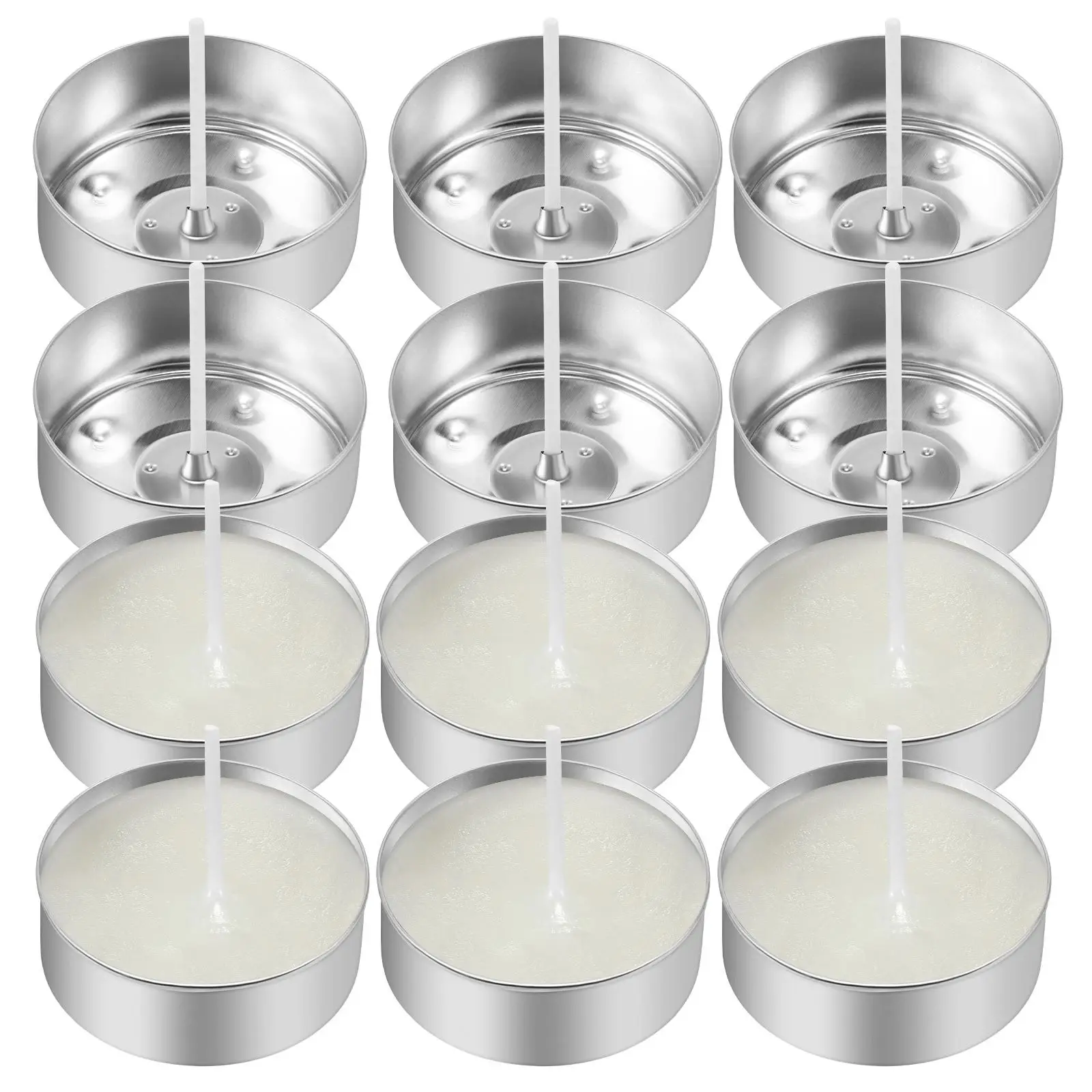 Tealight Molds Aluminum Box + 25cm Wick Lights Empty Tins Shape Maker Wicks For Making Candles Party Setting Props