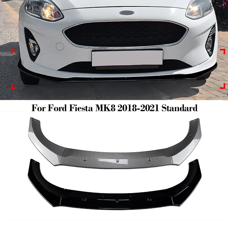 

ABS Fornt Bumper Lip Spoiler for Ford Fiesta MK8 2018 2019 2020 2021 Standard Diffuser Splitter Auto Parts Accessories