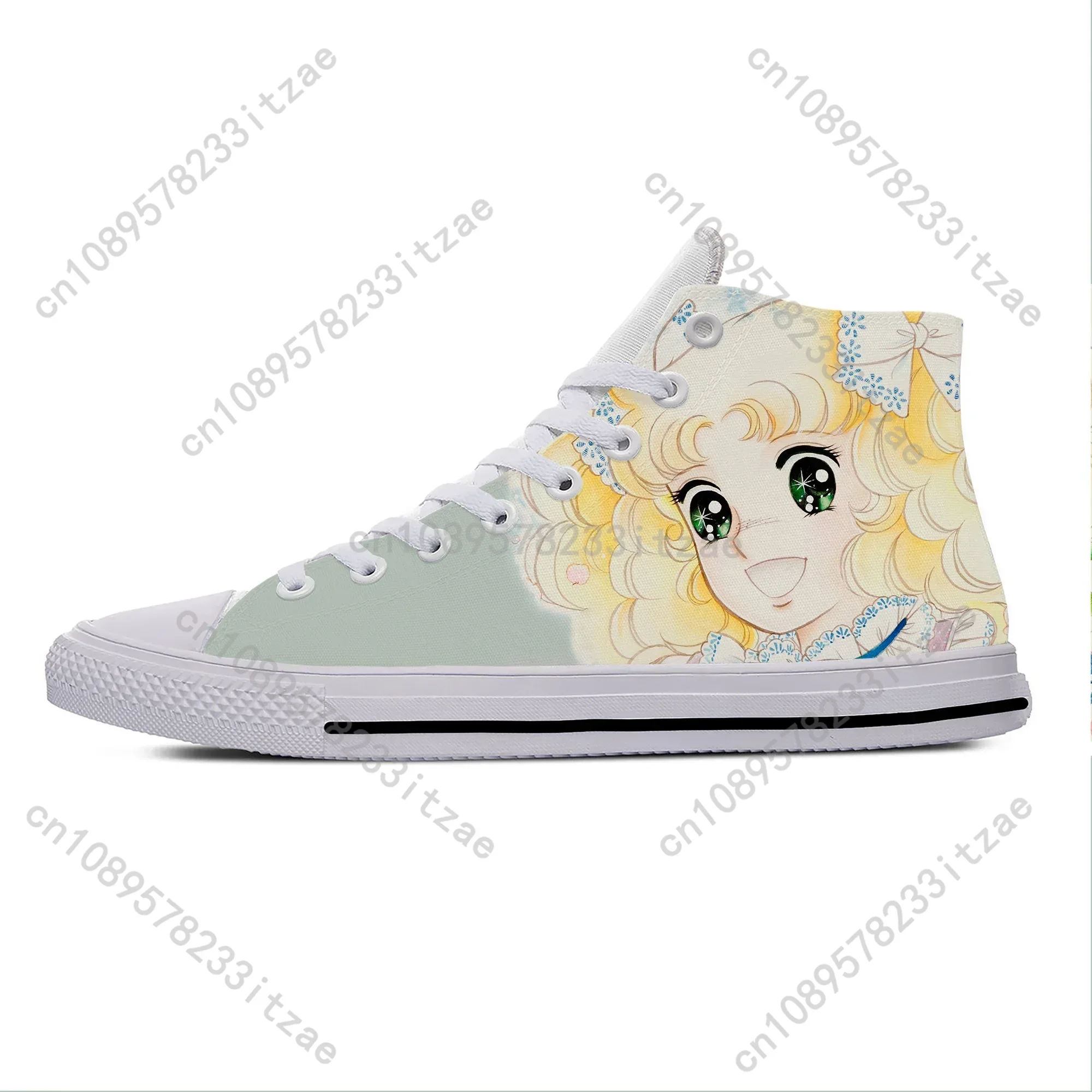 Japanese Anime Manga Cartoon Candy Candy Fashion Casual Cloth Shoes High Top Lightweight Breathable 3D Print Men Women Sneakers