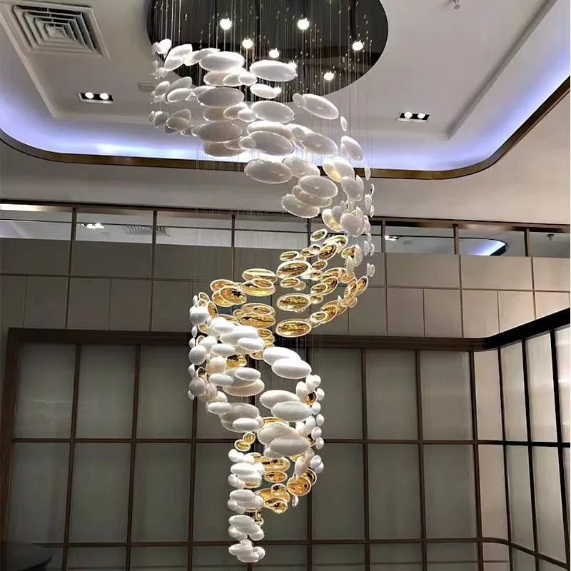 Modern Restaurant Hotel Lobby Banquet Hall Clubhouse Wedding Banquet Sand Table Artistic Design Dragon Egg Glass Chandelier