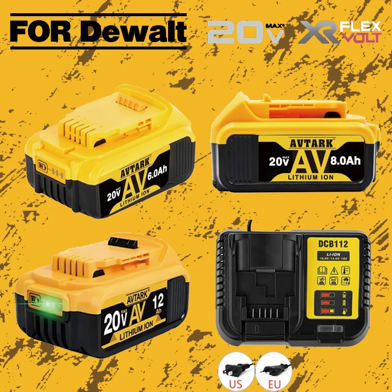 

Для батареи DeWalt 20 В 21700 DCB200 Сменный аккумулятор, совместимый с аккумулятором для инструментов Dewalt 20 В, DCB606, DCB205, DCB206, DCB209