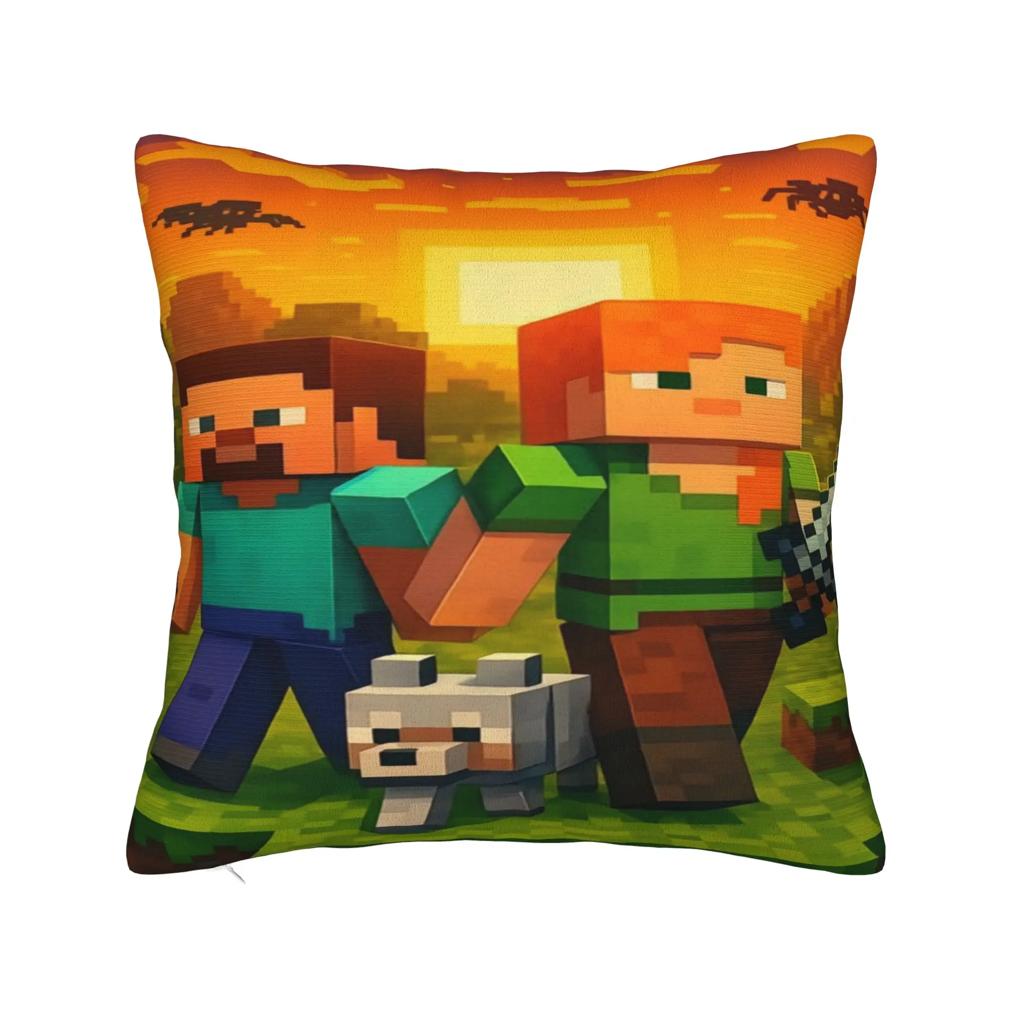 M-Minecrafts Mob Character Mix Pillowcases  Retro Trendy Pillow Case For Sofa Home Decor Custom Pillow Cover