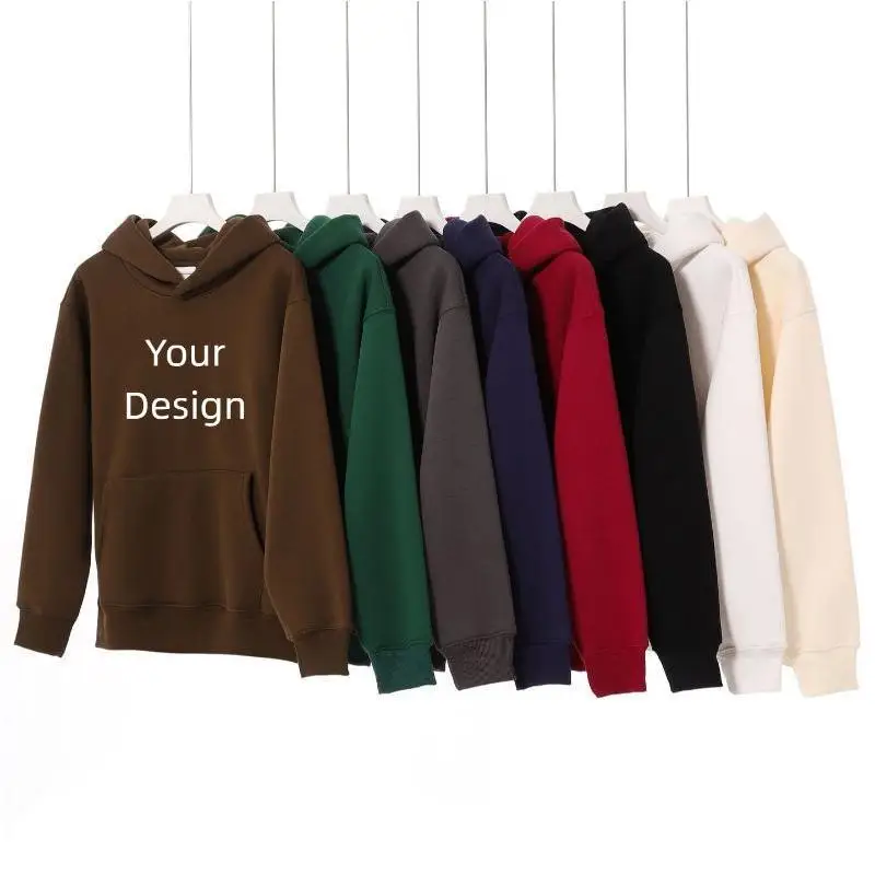 Męska bluza z kapturem retro, ciężka, 480g, w kolorze amekhaki, z nadrukiem, personalizowanym wzorem, LOGO, gruba, dopasowana, z polaru shake fleece, z wydłużonymi ramionami.