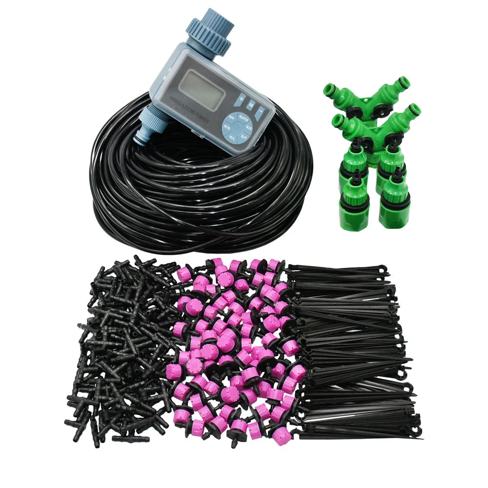 DIY Micro Drip Irrigation System 8 Hole Adjustable Flow Dripper Atomizer Watering Kit Garden 1/4'' Hose Spray Misting Kit