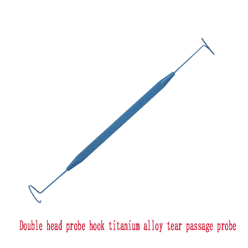Instrumentos de microscopio oftálmico, ganchos de sonda de doble cabeza, sondas de tubo de desgarro de aleación de titanio