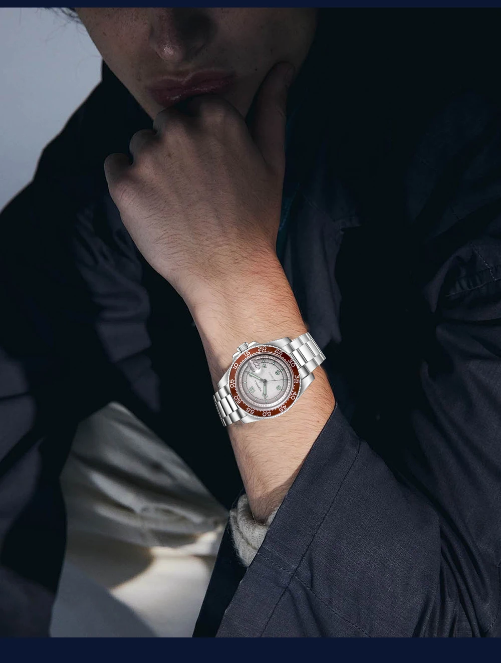 TOPHILL Orologio meccanico automatico da uomo in acciaio inossidabile Orologio da uomo di design di lusso Orologio da polso da uomo impermeabile 3ATM con zaffiro delle migliori marche