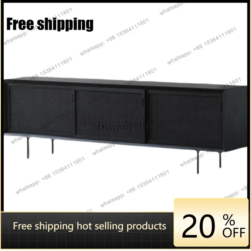 Factory Direct.Nordic French rattan art light luxury solid wood TV small apartment decorative cabinet